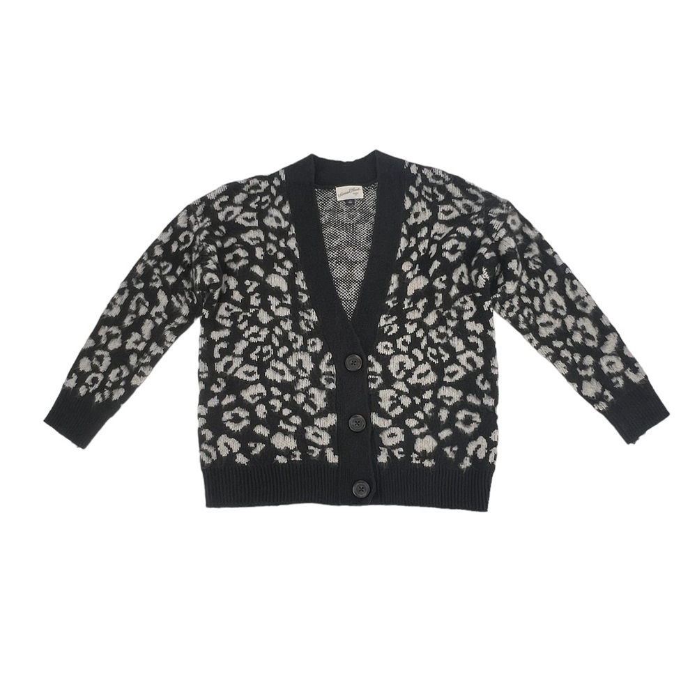 Universal Thread Black White Cheetah Print Cardigan Sweater Size Small Women’s
